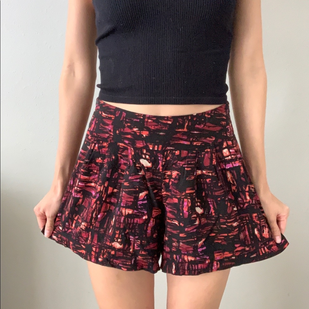 Forever21 Red & Black Printed Shorts